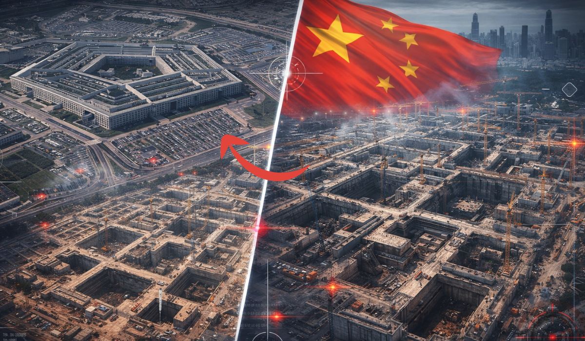 China ergue em Pequim suposto centro militar subterrâneo gigante de guerra, segundo inteligência dos EUA e imagens de satélite. (Imagem: Ilustrativa)