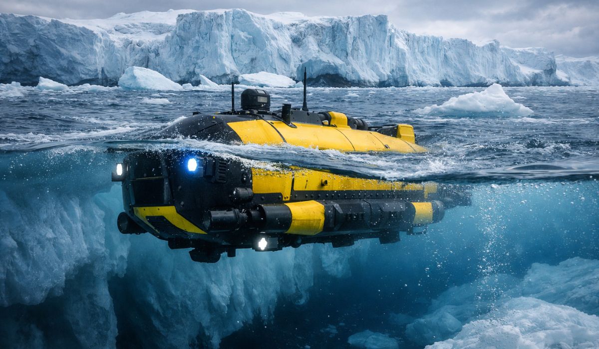 Ran II substituirá submarino perdido na geleira Thwaites e reforçará pesquisas na Antártida sobre gelo, oceano e elevação do mar. (Imagem: Ilustrativa)