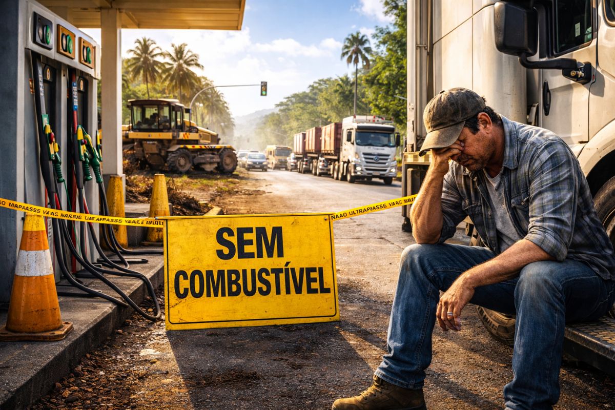 Diesel dispara, frete perde viabilidade, cidade decreta emergência por falta de combustível e caminhoneiros veem lucro desabar nas estradas, enquanto a crise já atinge abastecimento (1)