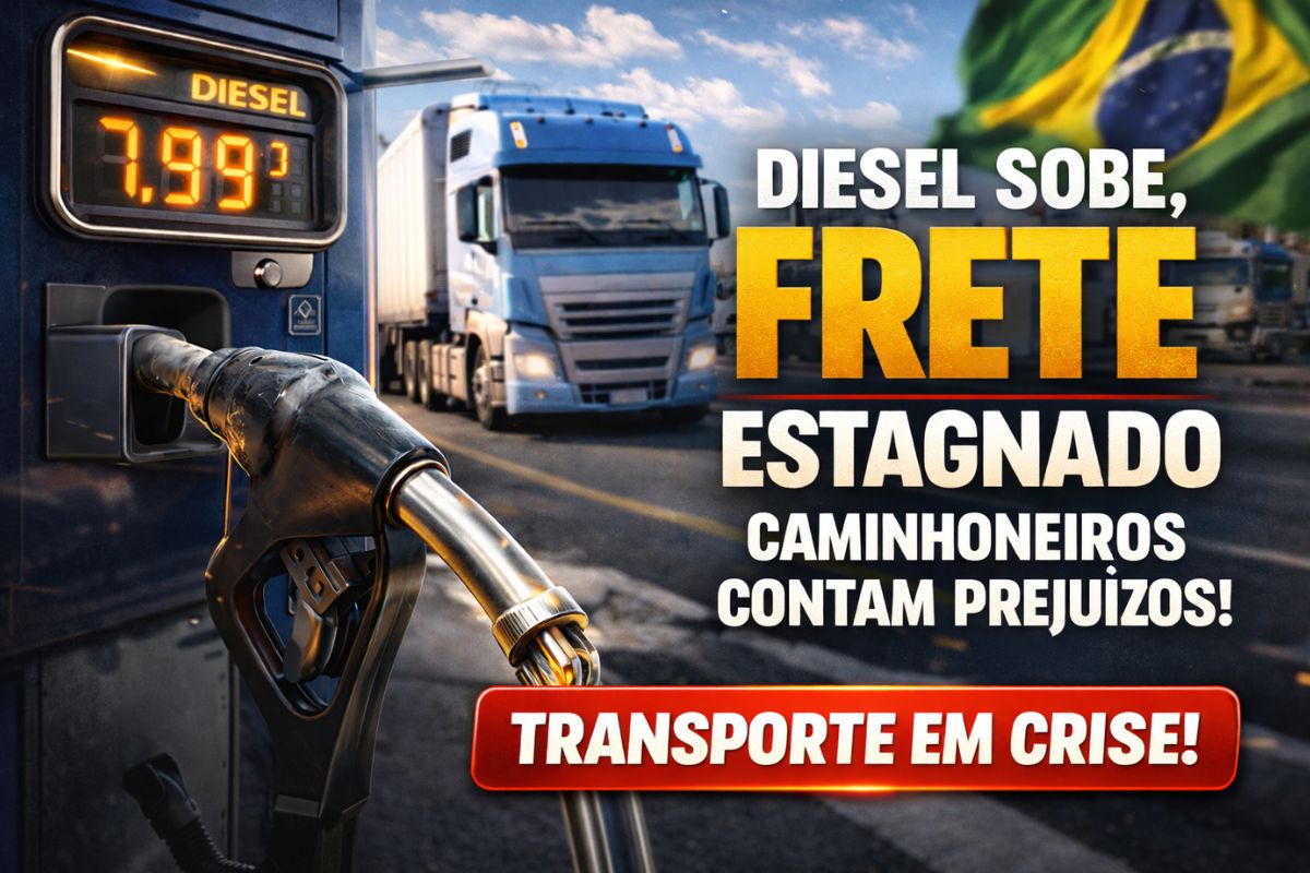 Diesel sobe, frete não acompanha, caminhoneiros acumulam prejuízo, patrões ameaçam parar caminhões e alta do combustível pressiona toda a cadeia de transporte, encarece custos
