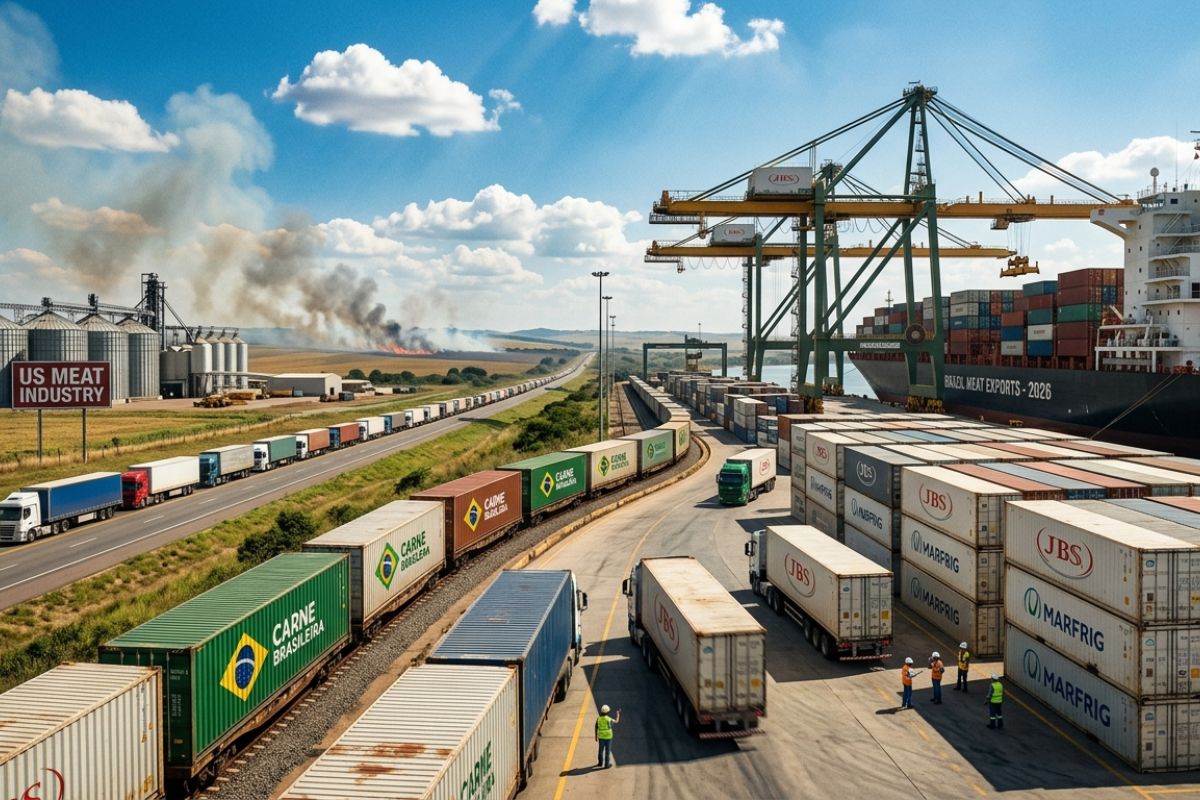 EUA enfrentam crise na carne com incêndios, praga e greves, consumo sobe e oferta cai ao menor nível desde 1952, abrindo espaço bilionário para exportações do Brasil