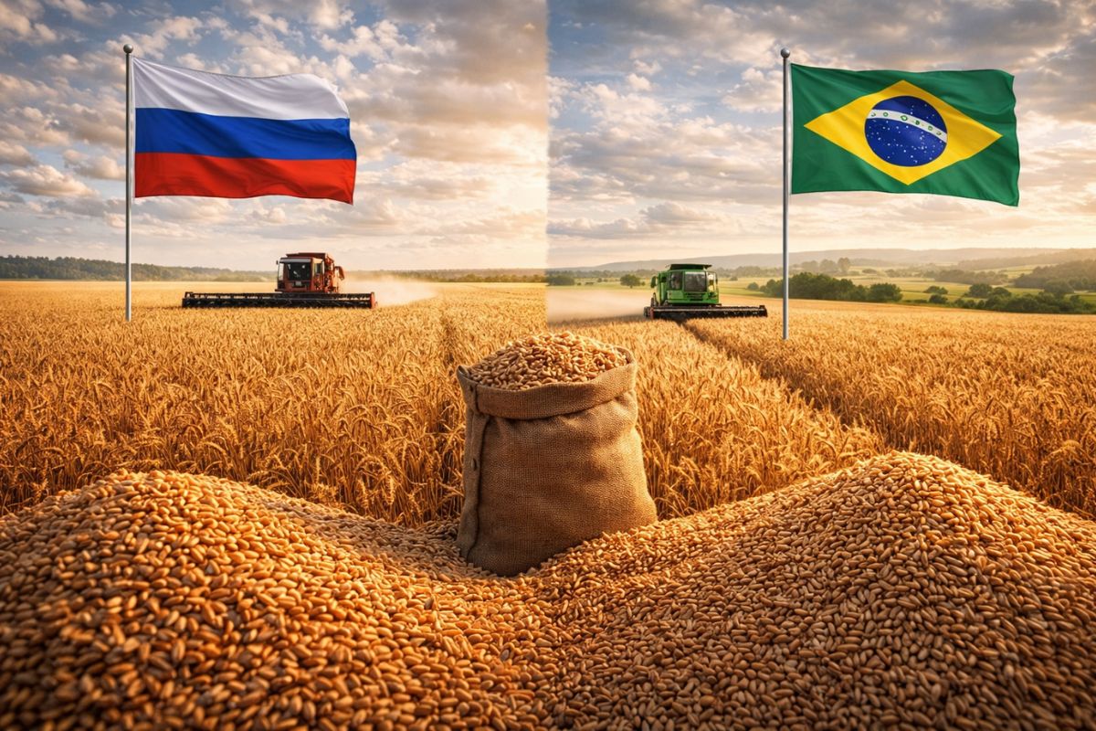O Brasil desafia a Rússia no mercado global de trigo com grão tropical do Cerrado colhido em julho e agosto, quando estoques mundiais estão no mínimo.