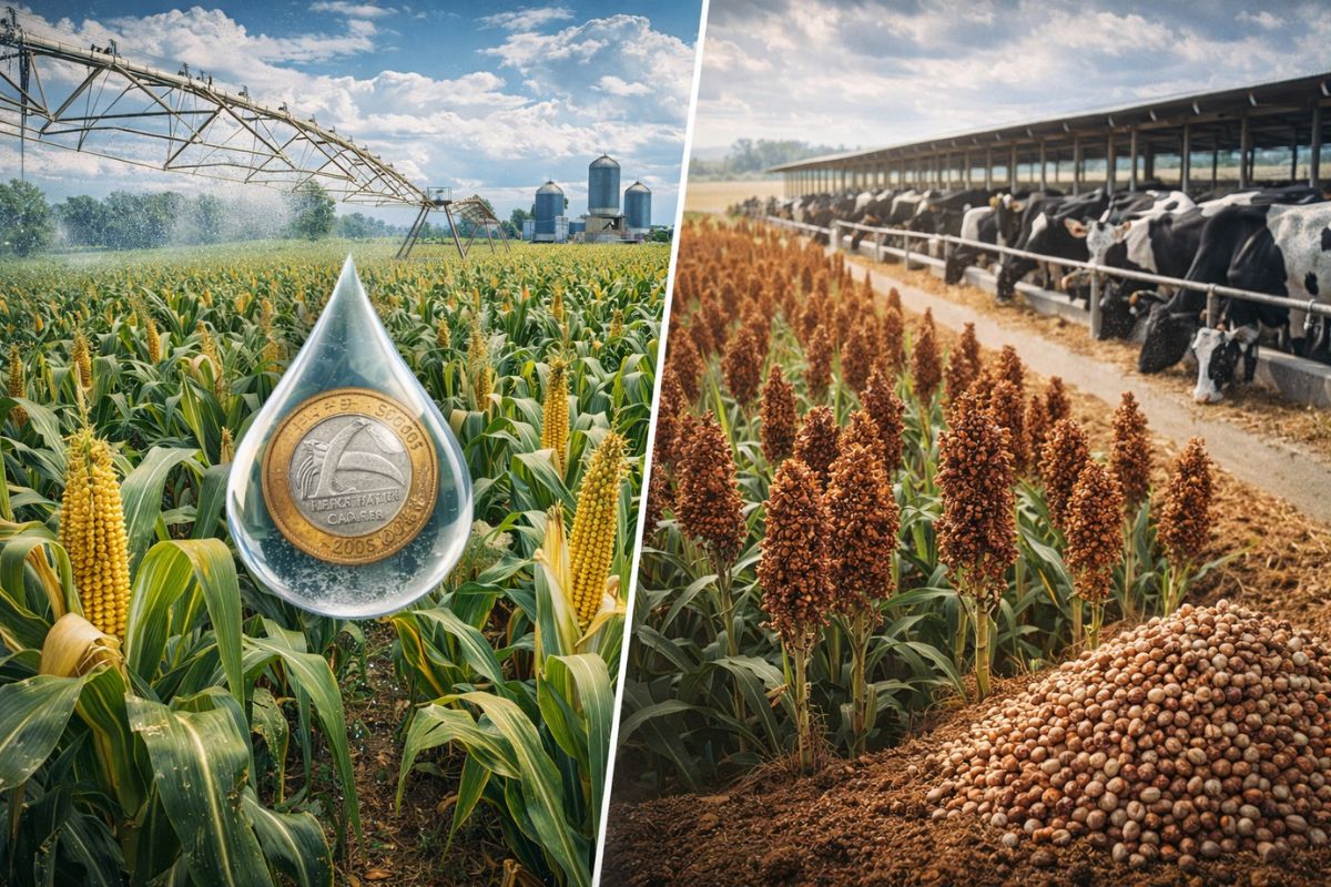 O sorgo custa até 80% menos que o milho por hectare e revoluciona a pecuária leiteira no Triângulo Mineiro. Menor custo, menos água, mesma produção.