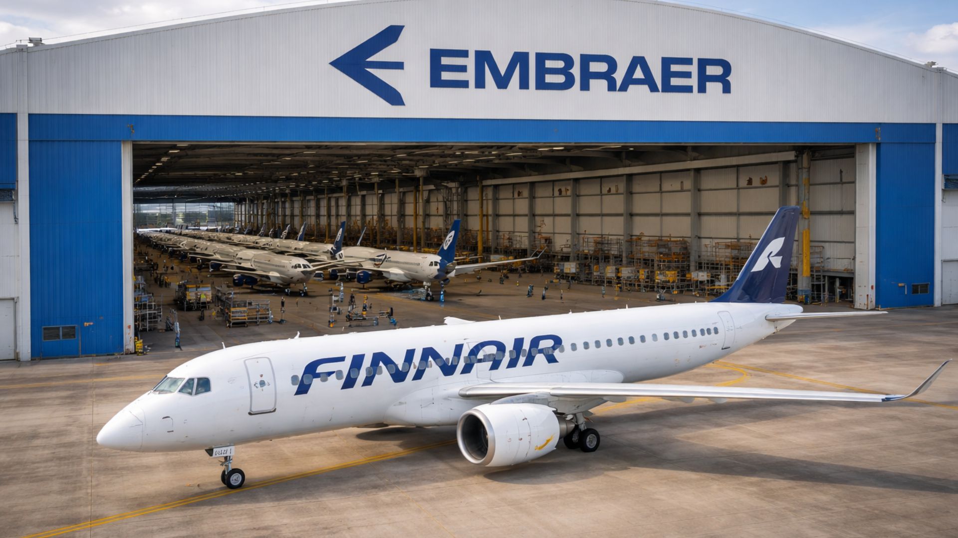 Embraer fecha acordo com Finnair para até 46 jatos E195-E2, com entregas a partir de 2027 e expansão estratégica da aviação regional na Europa.