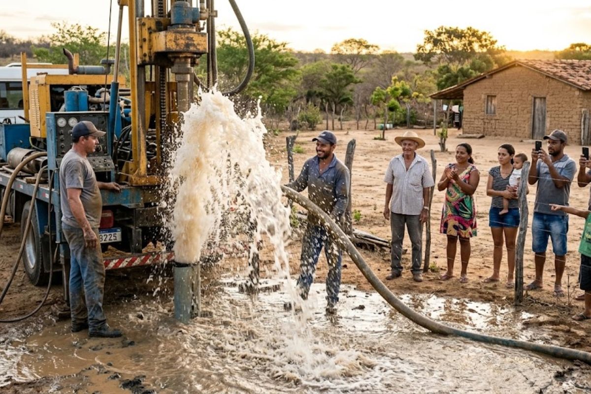 poço artesiano: geofísica usa eletroresistividade para mapear fraturas e buscar alta vazão com menos risco na perfuração.