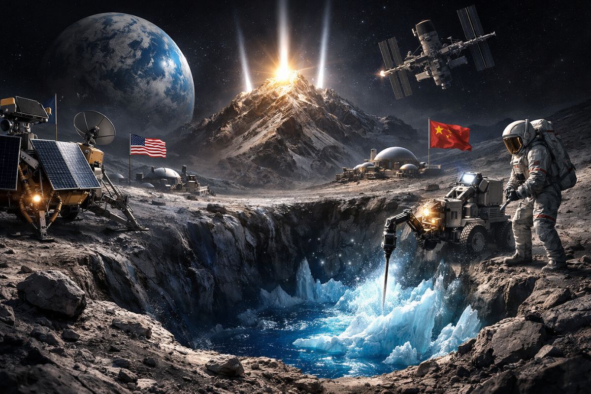 Lua no polo sul depende de água, gravidade e crateras do polo sul para virar base espacial.