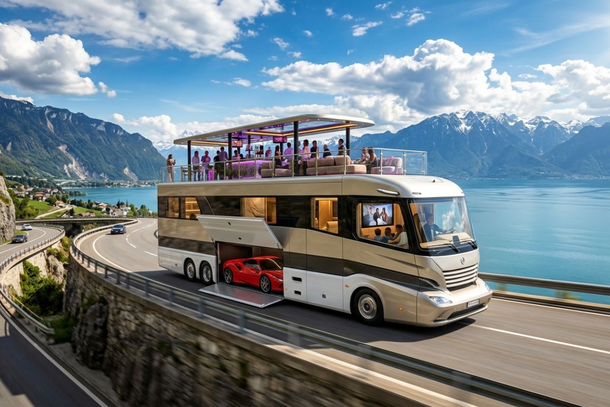 Os 10 motorhomes mais deslumbrantes do mundo trailer de US$ 3 milhões com boate no teto e garagem para Ferrari, “palácios sobre rodas” com mármore italiano (7)