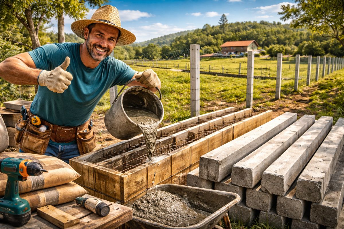 Pedreiro ensina como fazer palanques de concreto em casa, gastar menos de R$ 100 nas formas e produzir estacas para cercar sítio, chácara ou terreno (2)