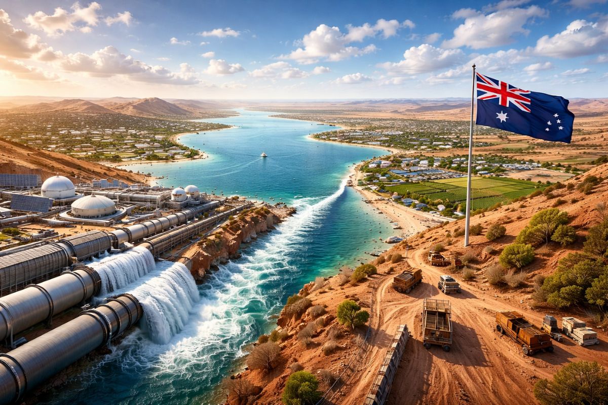 Projeto de até US$ 200 bilhões quer levar água ao deserto, criar mar artificial no interior da Austrália e transformar clima, economia e ocupação em uma das ideias