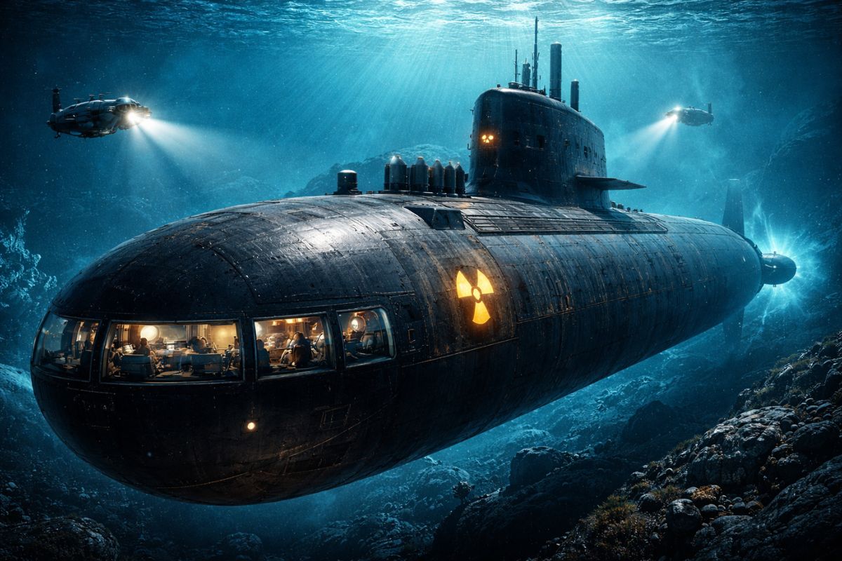 Sem subir à superfície por meses, submarino nuclear leva mais de 130 pessoas para viver em cilindro de aço no fundo do oceano e ainda carrega poder militar