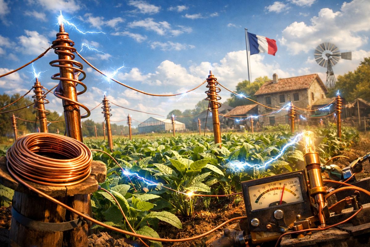 Eletrocultura do inventor francês usa fios de cobre, solo e plantas em uma técnica agrícola que ainda desperta debate.