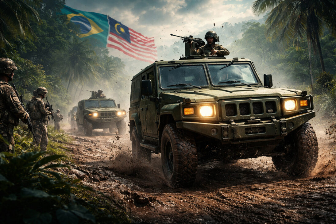 Do Brasil para o Sudeste Asiático: com contrato de 208 veículos 4×4, a Agrale rompe barreiras internacionais e vai equipar o Exército da Malásia com os táticos Marruá AM250 em sua maior ofensiva no mercado global de defesa