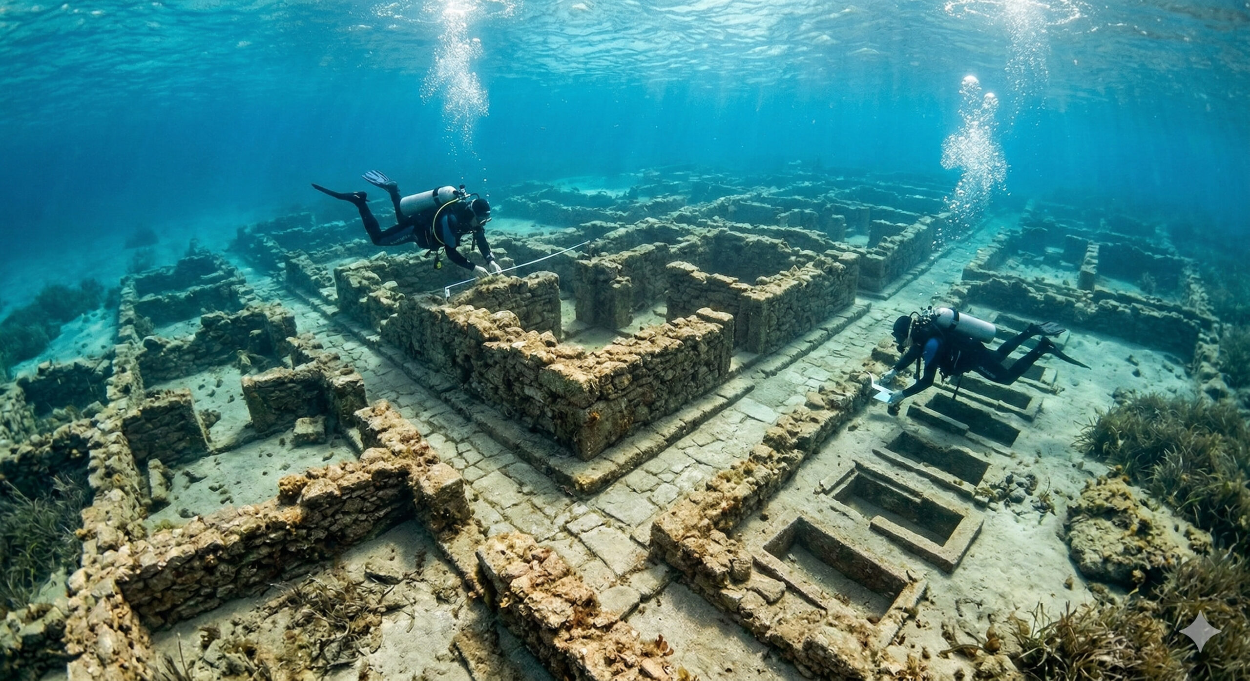 Descoberta a apenas 4 metros de profundidade, cidade submersa de 5.000 anos com ruas, túmulos e sinais de comércio com Creta revela como uma das civilizações mais antigas do mundo viveu antes de desaparecer sob o mar