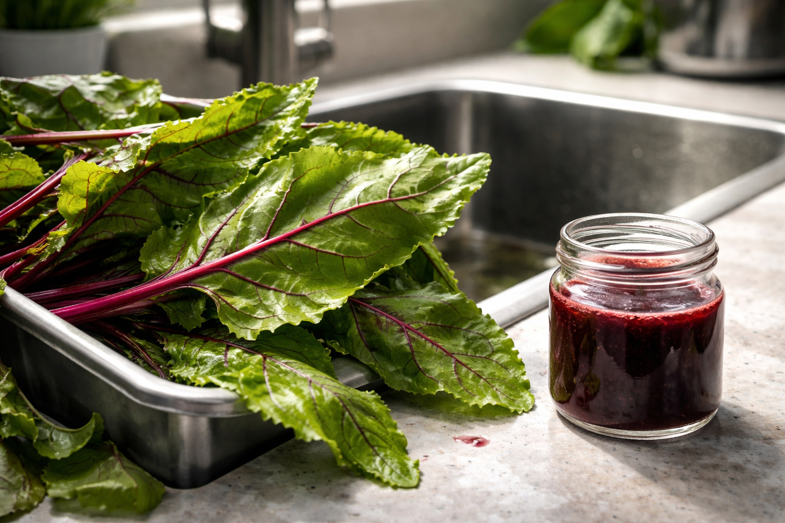 Folha de beterraba que vai para o lixo em muitas cozinhas contém alta concentração de antioxidantes e estudo de 2025 mostra que extratos podem ter atividade ainda mais potente quando transformados em micropartículas