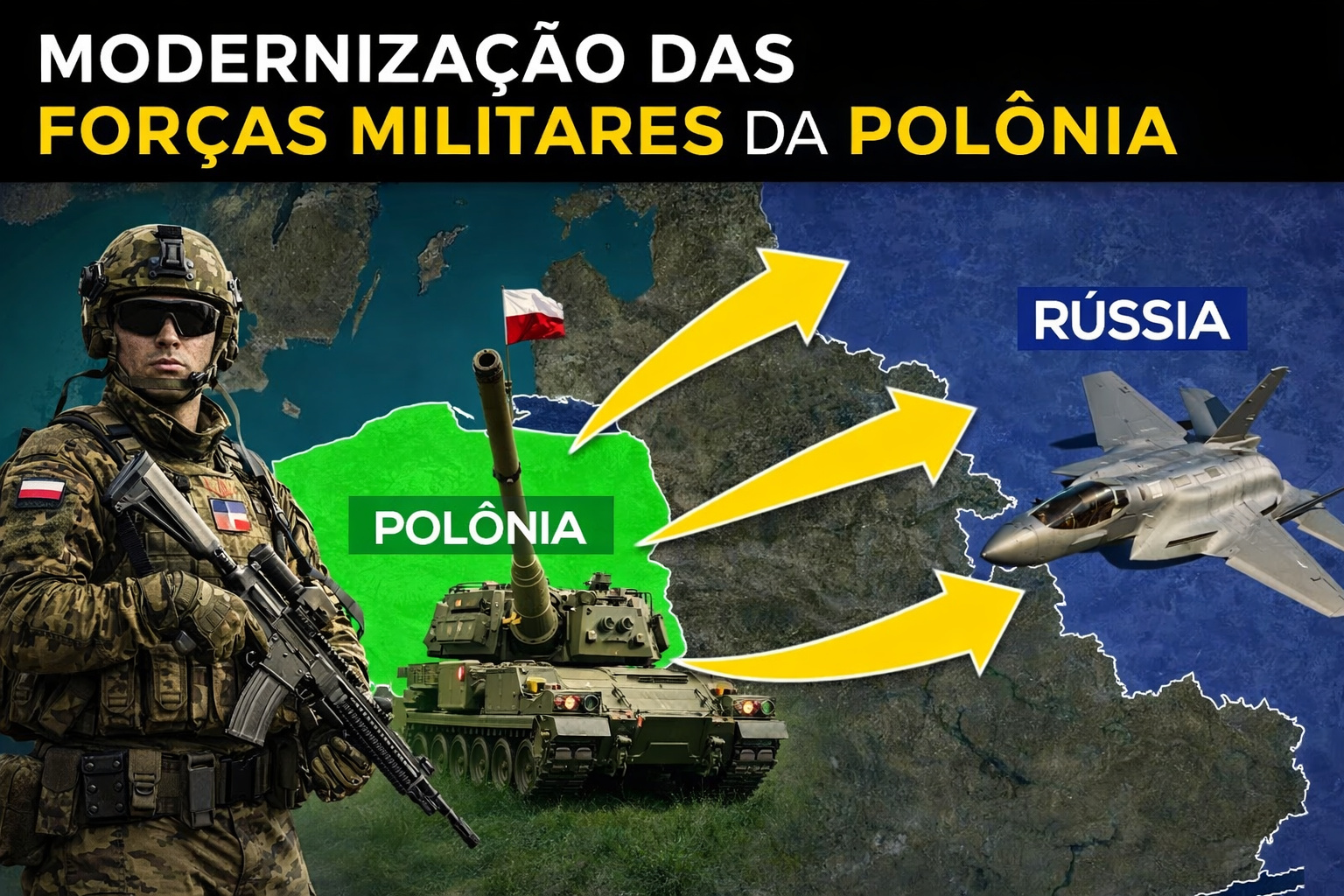 Com 4,7% do PIB em defesa e meta de 300 mil soldados, a Polônia lança a maior expansão militar da Europa, contratos para 1.000 tanques, 600 obuseiros e uma linha fortificada de bilhões ao longo da fronteira com Rússia e Belarus transformam o país no novo eixo terrestre da OTAN