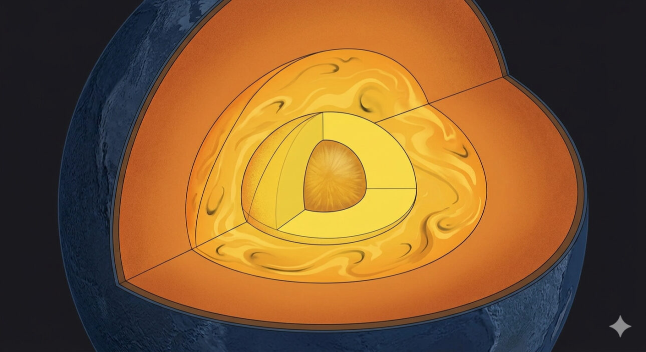 A mais de 5.000 km de profundidade existe um “núcleo dentro do núcleo” da Terra, uma estrutura de ferro sólido descoberta por cientistas que pode revelar como o planeta se formou bilhões de anos atrás
