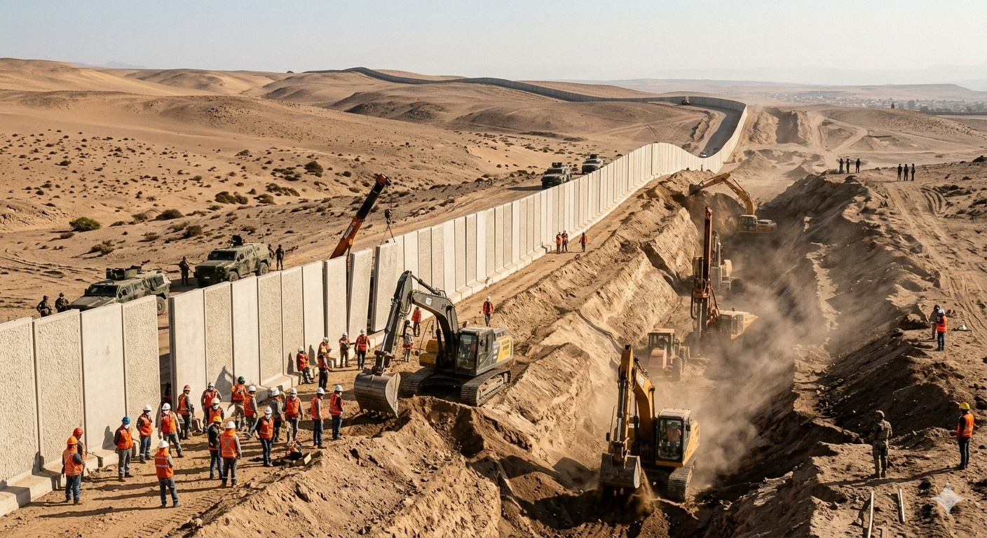 Inspirado no modelo dos EUA, Chile inicia construção de muro de até 5 metros e sistema com trincheiras na fronteira com o Peru; projeto pode alcançar 500 km para conter imigração ilegal
