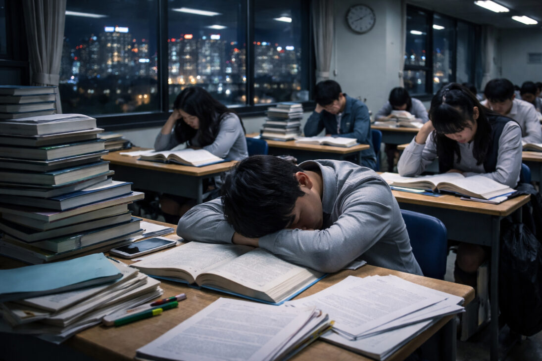 Sistema educacional da Coreia do Sul impõe jornadas de até 17 horas, pressiona estudantes e analistas destacam que isso afeta a saúde mental e natalidade do país.