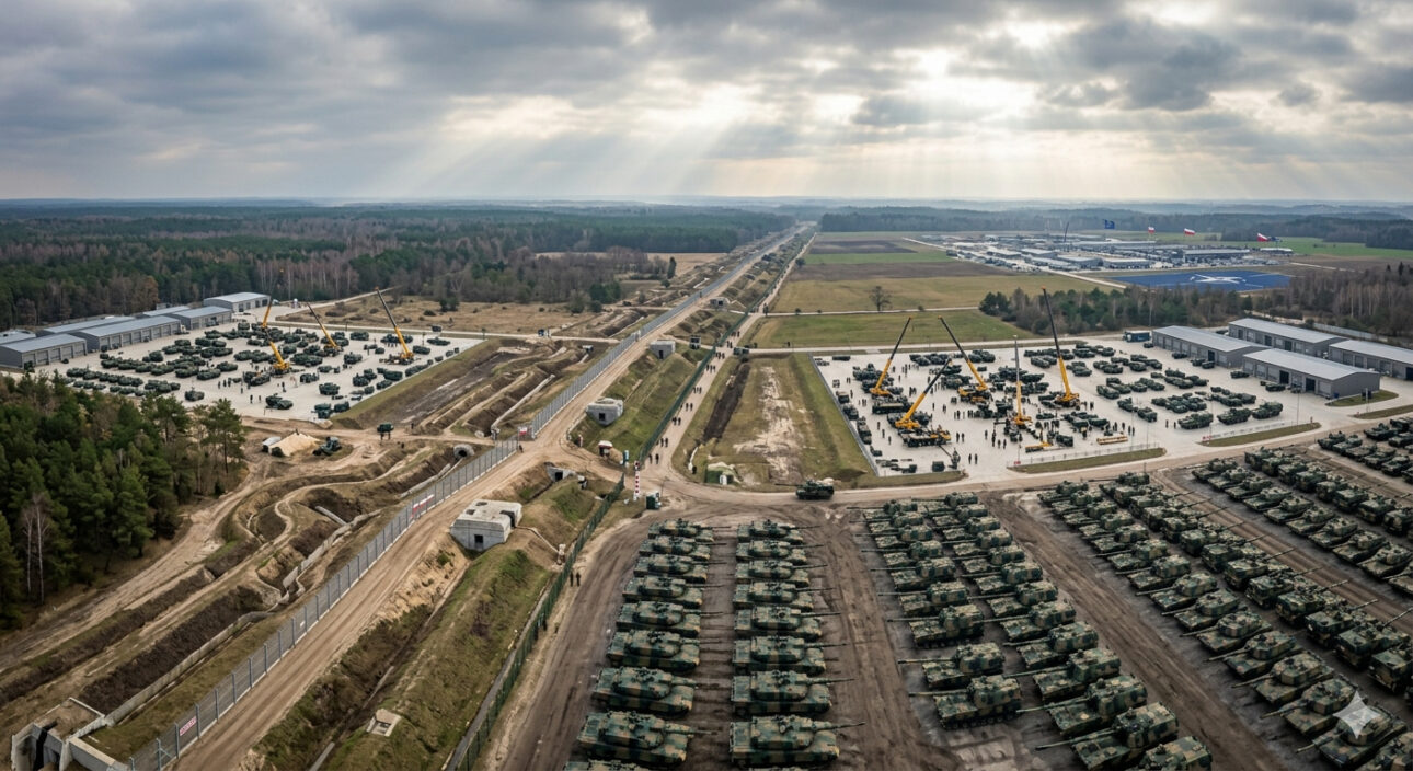 Com 4,7% do PIB em defesa e meta de 300 mil soldados, a Polônia lança a maior expansão militar da Europa, contratos para 1.000 tanques, 600 obuseiros e uma linha fortificada de bilhões ao longo da fronteira com Rússia e Belarus transformam o país no novo eixo terrestre da OTAN