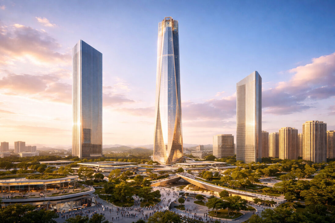 prédio retorcido na China parece se movimentar e sua engenharia feita de vidro ajuda a reduzir cargas de vento sobre o edifício