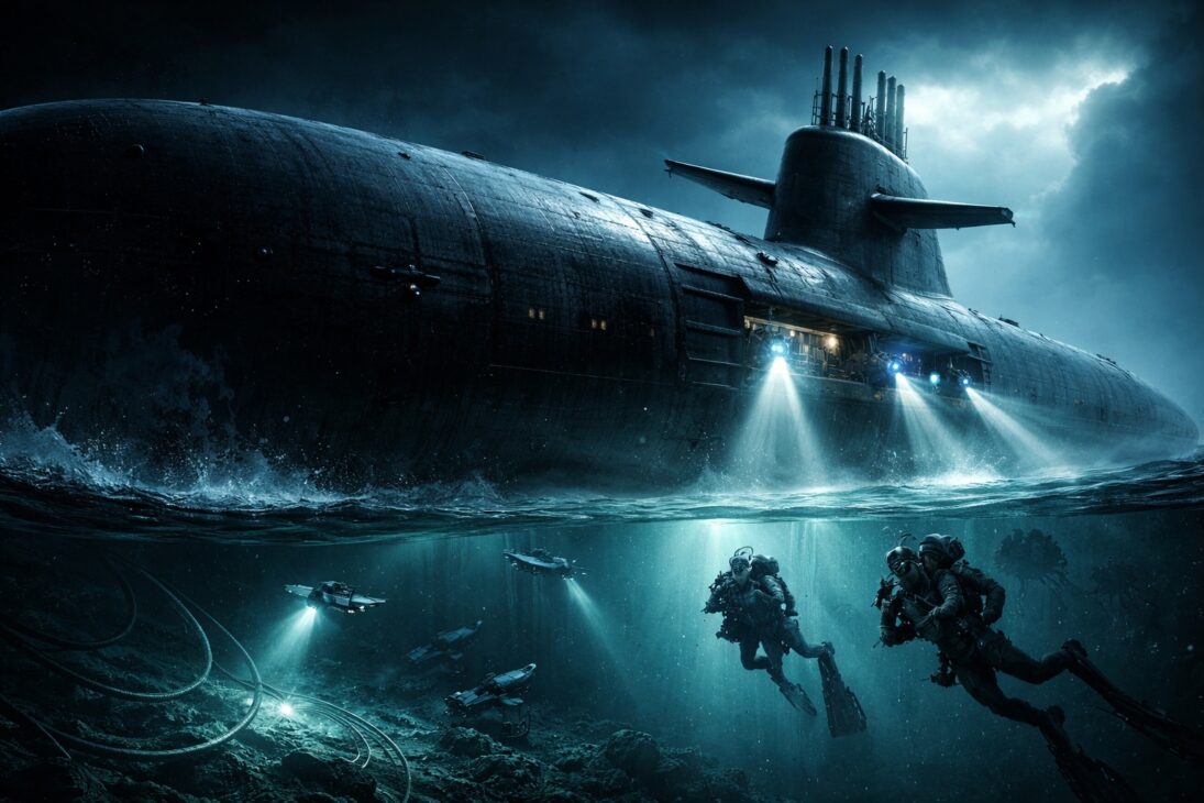 Com mais de 30 metros extras inseridos no casco para missões secretas, o USS Jimmy Carter tornou-se o submarino mais enigmático da Marinha dos EUA: um gigante nuclear capaz de lançar drones submarinos, interceptar cabos de fibra óptica e embarcar equipes de operações especiais sem nunca emergir à superfície