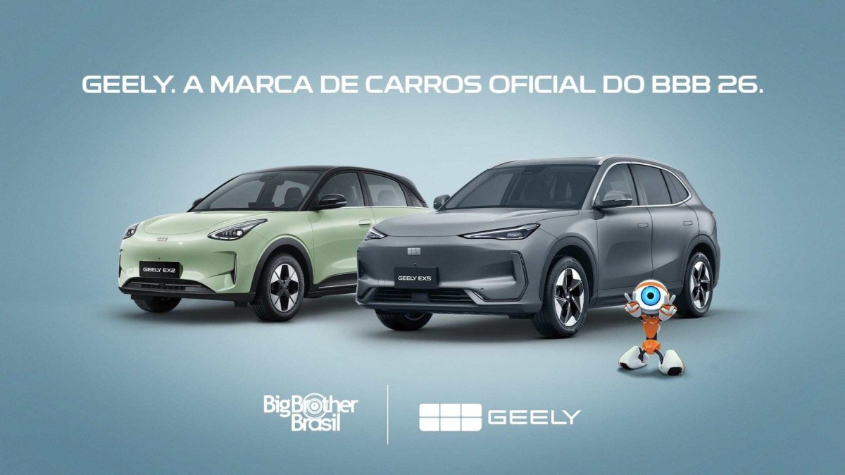 Geely é a nova patrocinadora do BBB 26
Foto: Divulgação/Geely