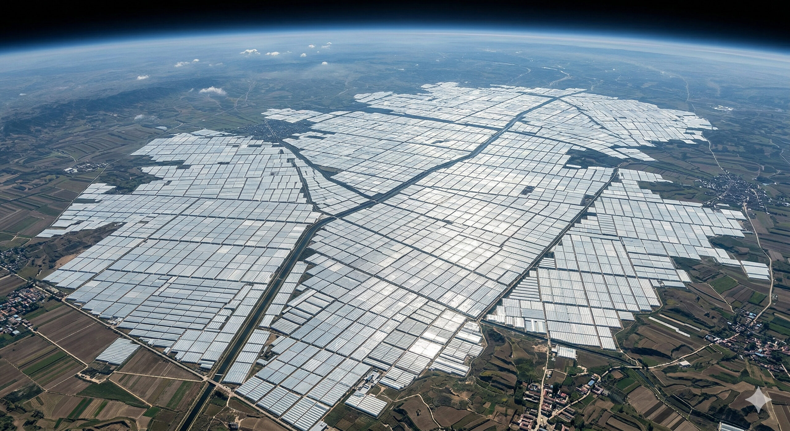 Visto do espaço, o norte da China revela uma “cidade branca” de estufas com mais de 820 km² que engoliu campos inteiros em poucas décadas e formou o maior aglomerado contínuo de agricultura coberta já mapeado no planeta
