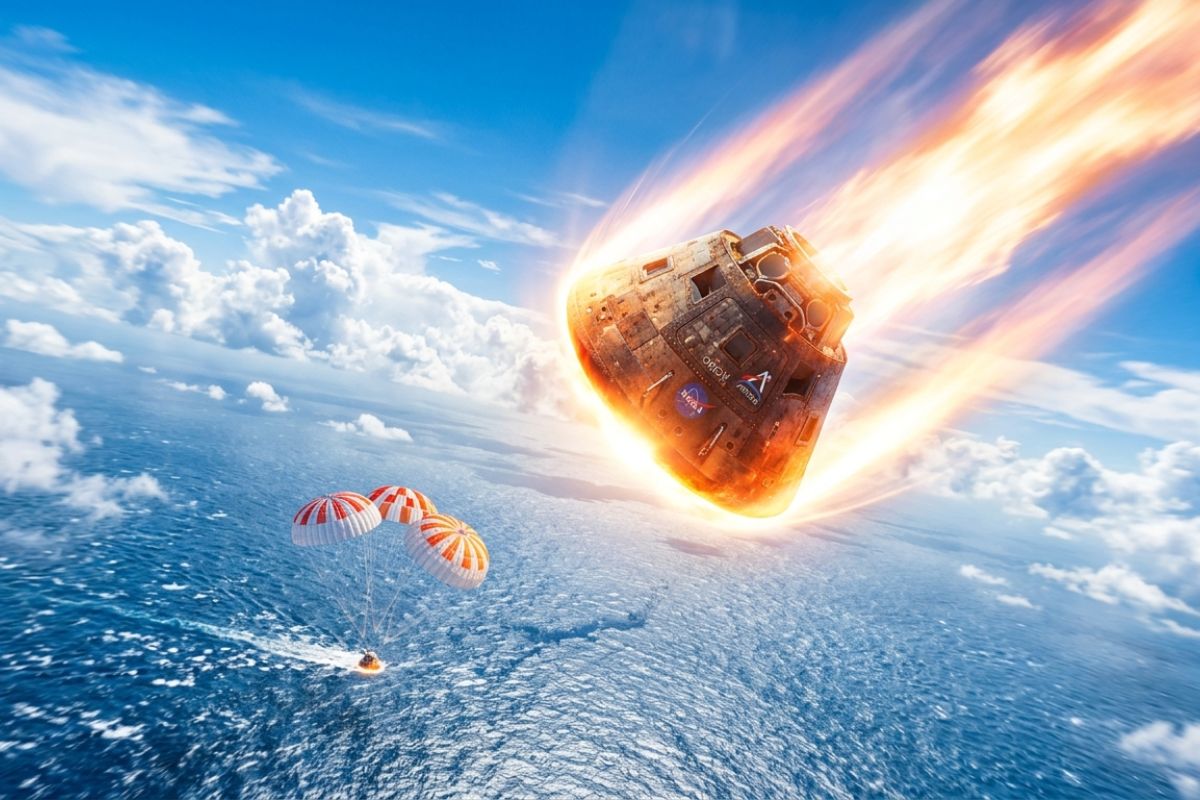 Artemis 2 volta em modo extremo cápsula Orion reentra acima de 30 mil kmh, encara 2.700°C, blackout de comunicação e corredor estreito, depende do escudo térmico (1)