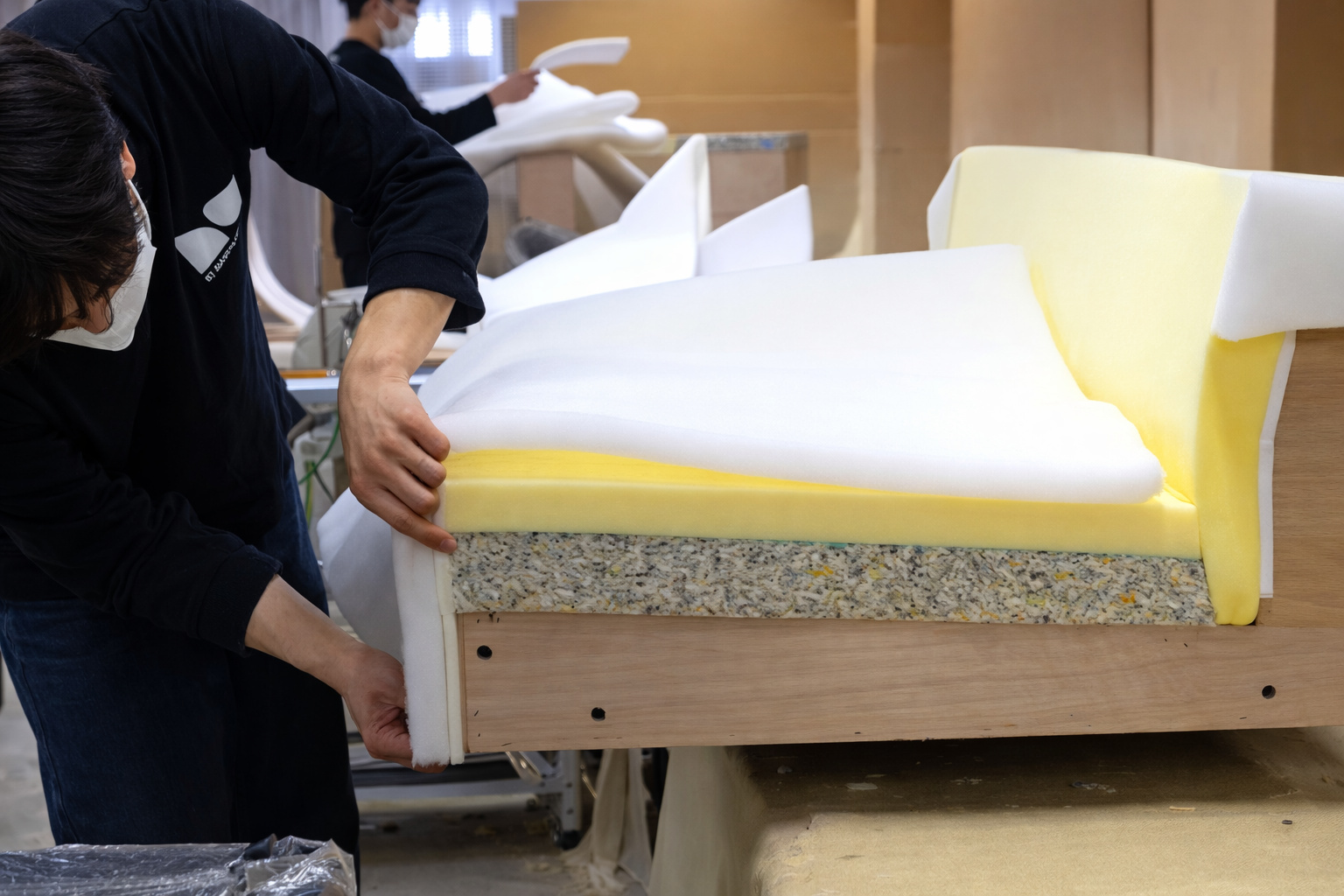 Japão sofá espuma técnica artesanal milenar