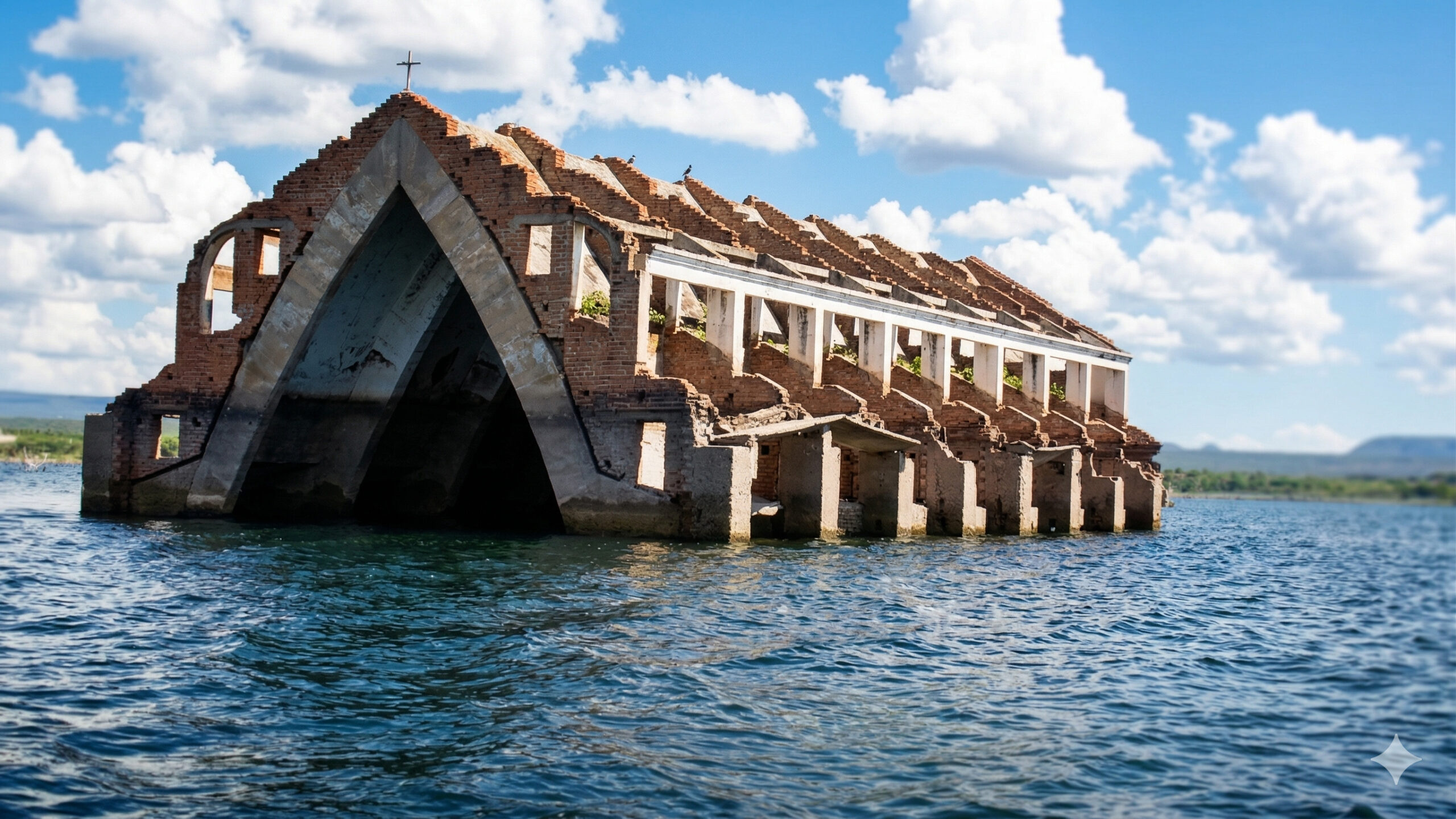 “Atlântida brasileira” no sertão de Pernambuco: cidade inteira foi engolida pelas águas do rio São Francisco em 1988, sumiu do mapa e ainda revela uma igreja submersa que reaparece na estiagem e atrai turistas e mergulhadores