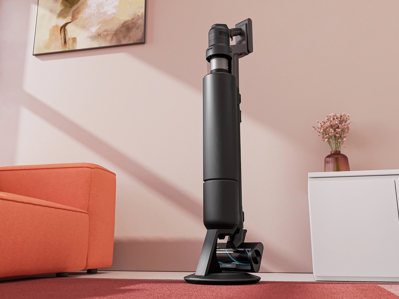 Samsung lança aspirador vertical sem fio com até 400W de sucção e aposta em IA para reconhecer cantos, carpetes e superfícies diferentes automaticamente