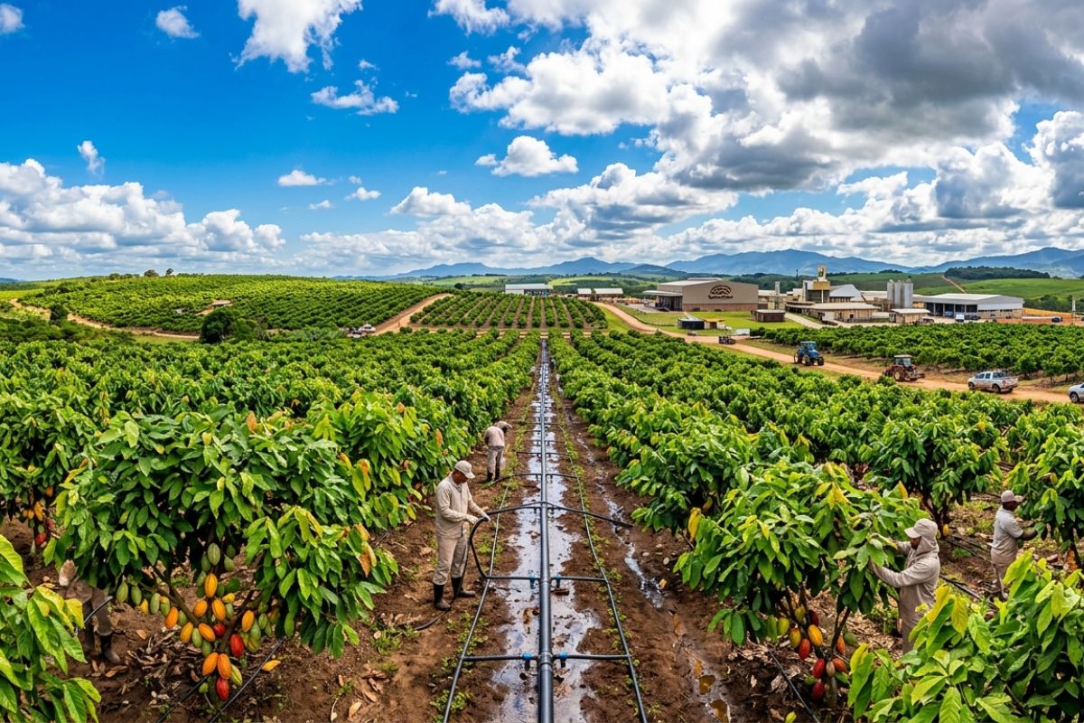 Cacau Show revela fazenda própria de cacau em Linhares com irrigação automatizada e cultivo a pleno sol, produz até 6 vezes mais por planta e mira investir R$ 1 bilhão até 2034 no Brasil (2)