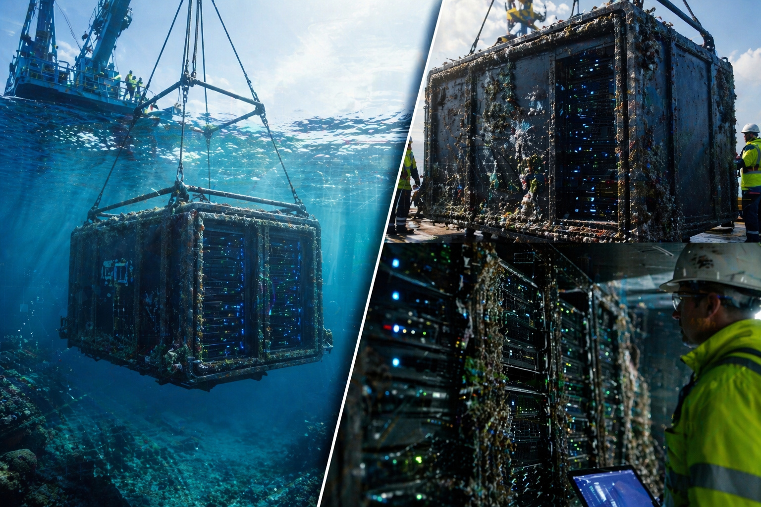 Microsoft afundou um data center com 864 servidores a 36 metros no fundo do mar por dois anos e ao resgatar descobriu falhas até 8 vezes menores, revelando que o oceano pode se tornar uma das infraestruturas mais eficientes da internet global