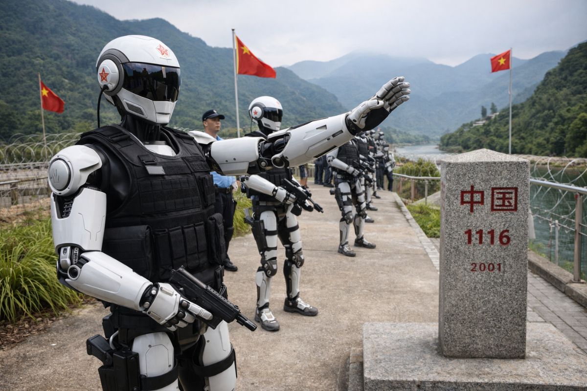 A China testa robôs humanoides da UBTech na fronteira com o Vietnã. Modelo Walker S2 troca a própria bateria. Meta: 10 mil unidades entregues até 2027.