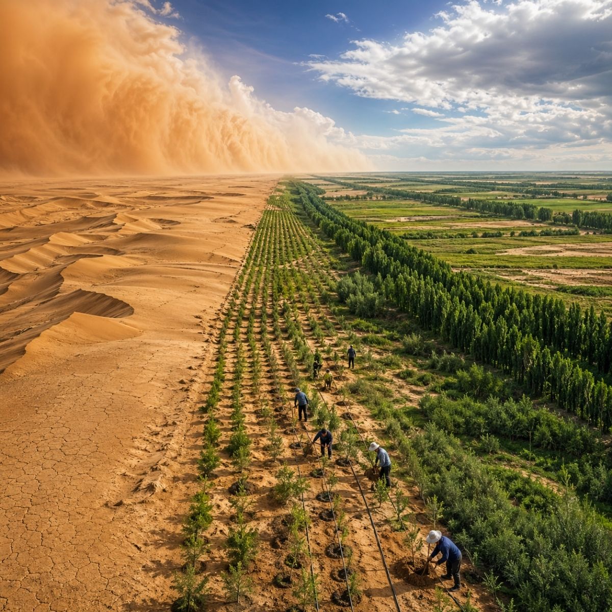 A China reverteu desertificação com tabuleiros de palha e painéis solares. Agora Mongólia e dezenas de países querem copiar as técnicas. Entenda como funciona.
