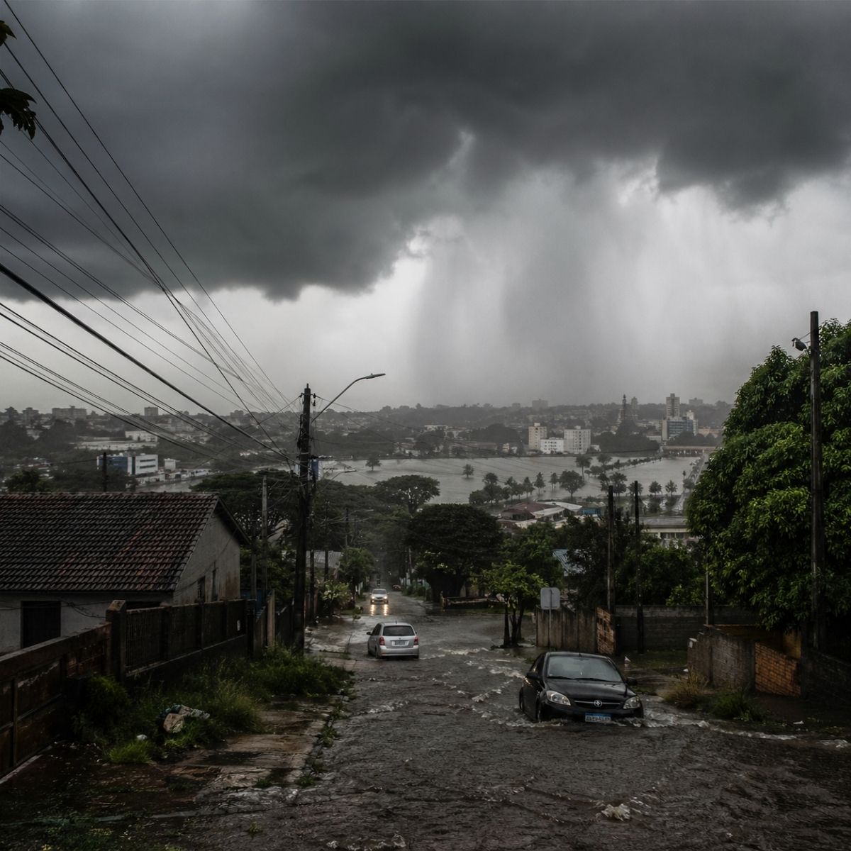 Chuva de até 200 mm pode cair no RS neste feriadão. Frente fria traz risco de alagamentos e inundações entre sexta e sábado. Domingo melhora. Veja a previsão.