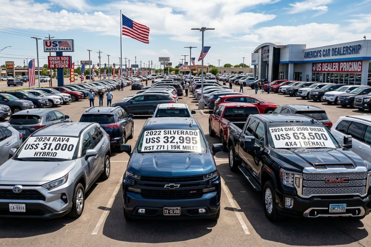 Concessionária nos EUA expõe o abismo com o Brasil RAV4 2024 por US$ 31 mil, Silverado 2022 por US$ 32 mil e GMC 2500 diesel 2024 por US$ 63 mil, enquanto SUVs e picapes (2)