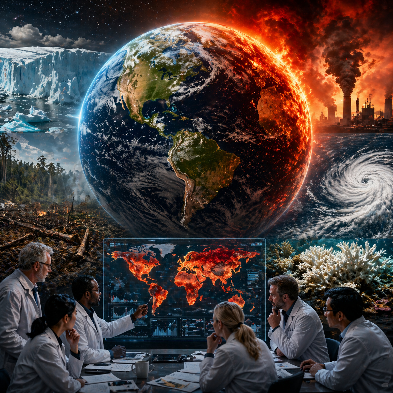 160 cientistas de mais de 20 países colocam o planeta em alerta ao revelar que a Terra já entrou na zona de perigo dos pontos de não retorno, com corais, gelo polar, Amazônia e correntes oceânicas sob risco de colapsos em cascata que podem atingir bilhões de pessoas