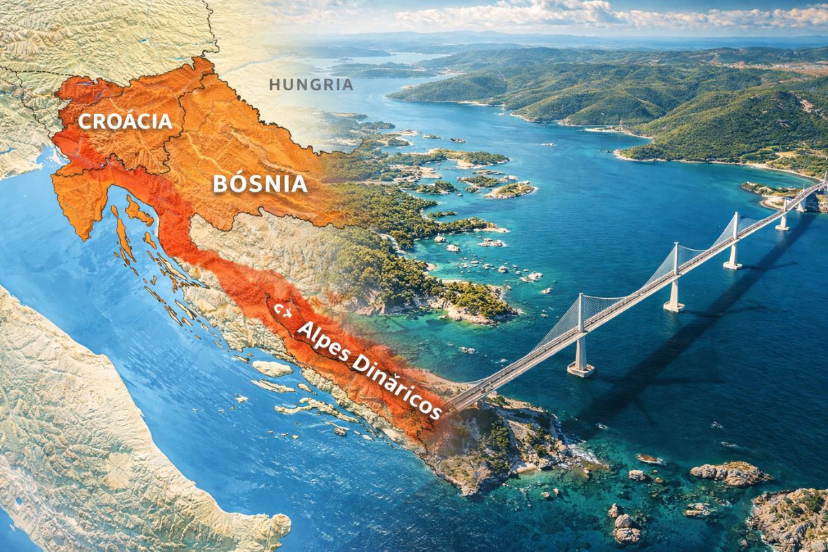 Croácia parece um bumerangue no mapa e deixa a Bósnia com só 20 km de mar, mas compensa com 5.830 km de litoral, mais de 1.200 ilhas e uma ponte gigante inaugurada em 2022 (4)