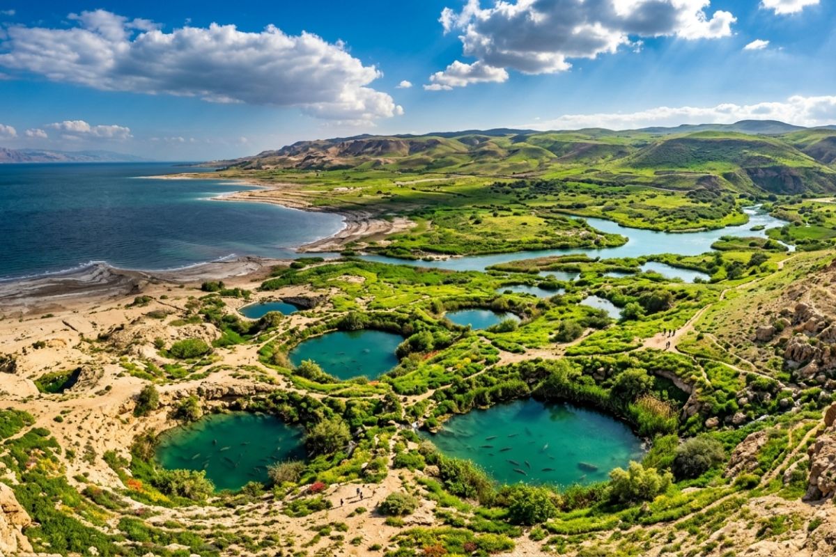 Deserto da Judeia floresce ao lado do Mar Morto, crateras viram lagoas de água doce com peixes, e imagens de satélite mostram Israel mais verde, levantando debate (3)