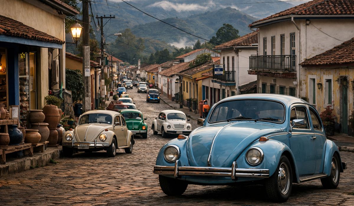 Cunha, no interior de SP, chama atenção pela frota de Fuscas, cerâmica artística e turismo de serra em um cenário raro no estado. (Imagem: Ilustrativa)