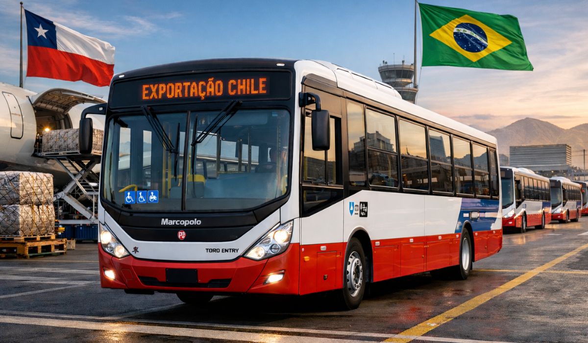 Marcopolo amplia exportações de ônibus ao Chile e reforça o papel da indústria brasileira no transporte público da América Latina. (Imagem: Ilustrativa)