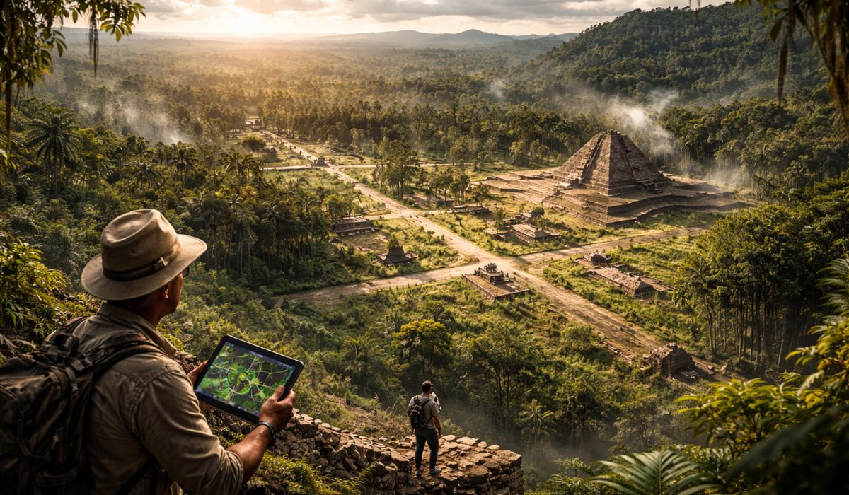 Vale do Upano revela 6 mil estruturas sob a Amazônia e reforça evidências de antigas cidades com agricultura planejada e vias retas. (Imagem: Ilustrativa)