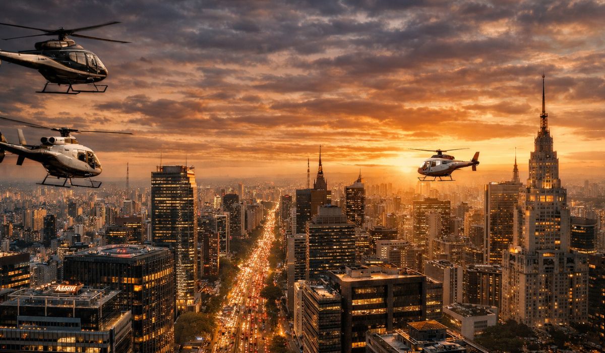 São Paulo tem 11,9 milhões de habitantes, PIB de R$ 1 trilhão e a maior frota urbana de helicópteros do mundo. (Imagem: Ilustrativa)