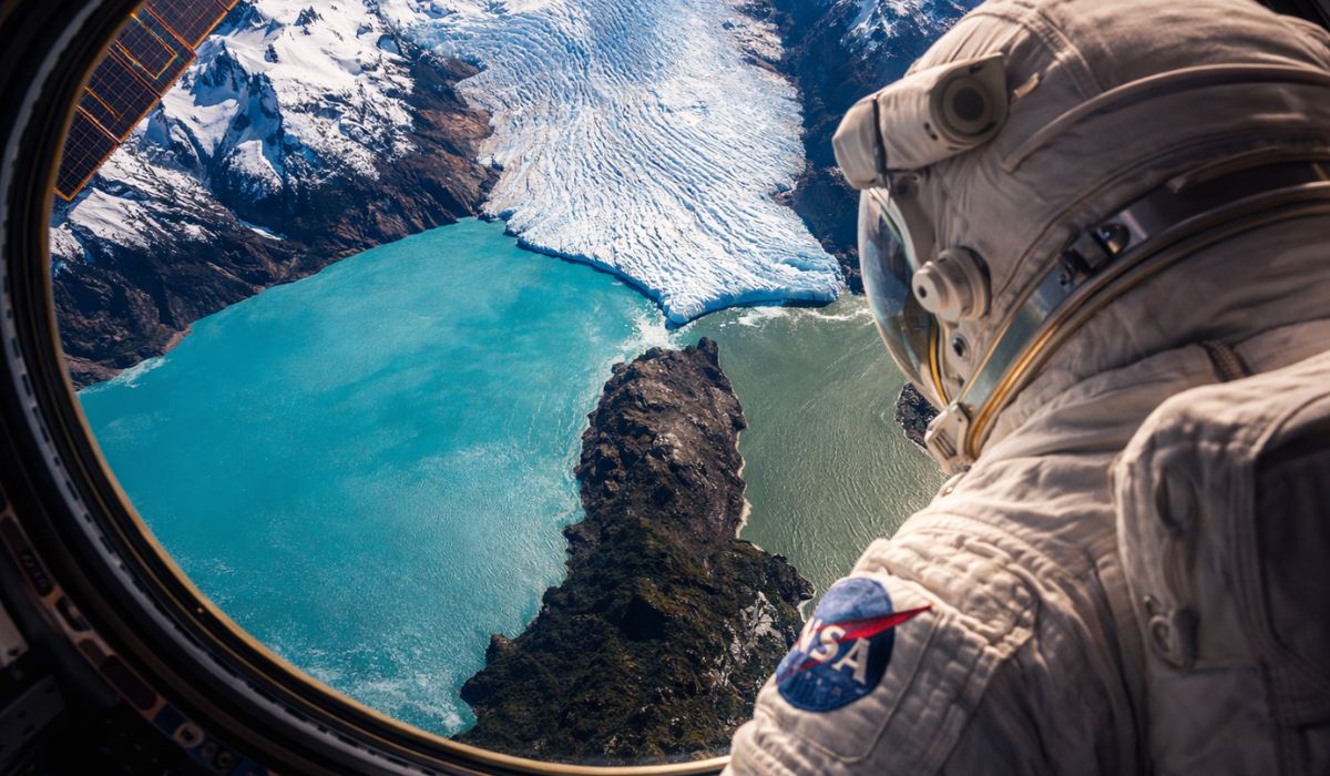Imagem da NASA mostra o encontro entre o Perito Moreno, o Lago Argentino e o Brazo Rico na Patagônia argentina. (Imagem: Ilustrativa)