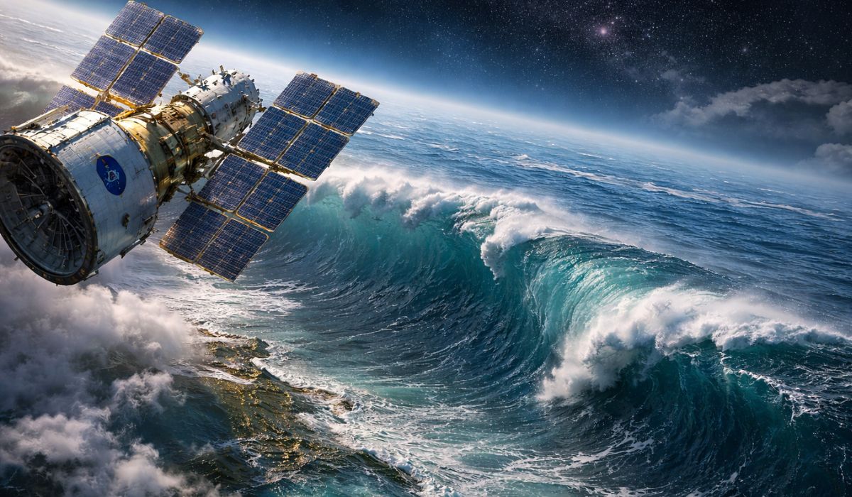 Satélite da NASA registra em alta resolução um tsunami no Pacífico e revela detalhes inéditos sobre a propagação da onda. (Imagem: Ilustrativa)