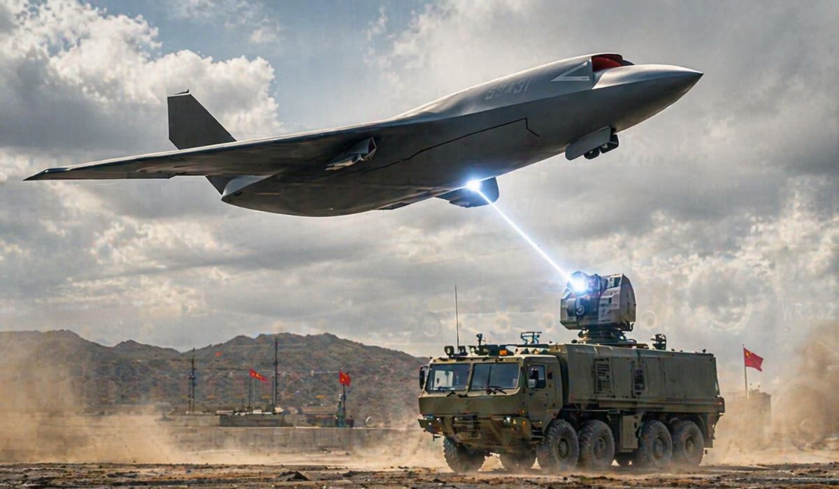 China testa veículo terrestre que recarrega drones com feixe de micro-ondas em voo, ampliando a autonomia aérea em testes na China. (Imagem: Ilustrativa)