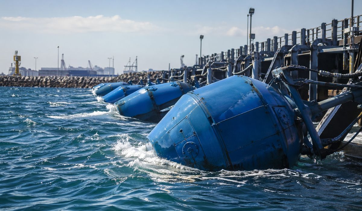 Boias no Porto de Los Angeles transformam ondas em eletricidade e revelam como a energia das ondas pode ganhar espaço nos EUA hoje. (Imagem: Ilustrativa)