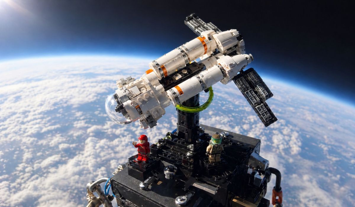 Set de Lego de Devoradores de Estrelas sobe à estratosfera, retorna inteiro e garante recorde mundial oficial no Guinness World Records. (Imagem: Ilustrativa)