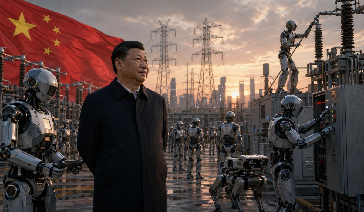 China prepara milhares de robôs para operar a rede elétrica e aposta em automação e IA para sustentar o avanço energético do país. (Imagem: Ilustrativa)
